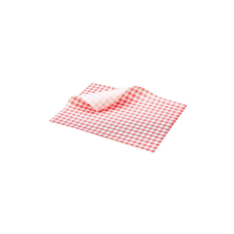 Greaseproof Paper Red Gingham Print 25 x 20cm - Case Qty 1