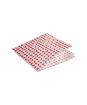 Greaseproof Paper Bags Red Gingham Print 17.5 x 17.5cm - Case Qty 1