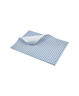 Greaseproof Paper Blue Gingham Print 35 x 25cm - Case Qty 1