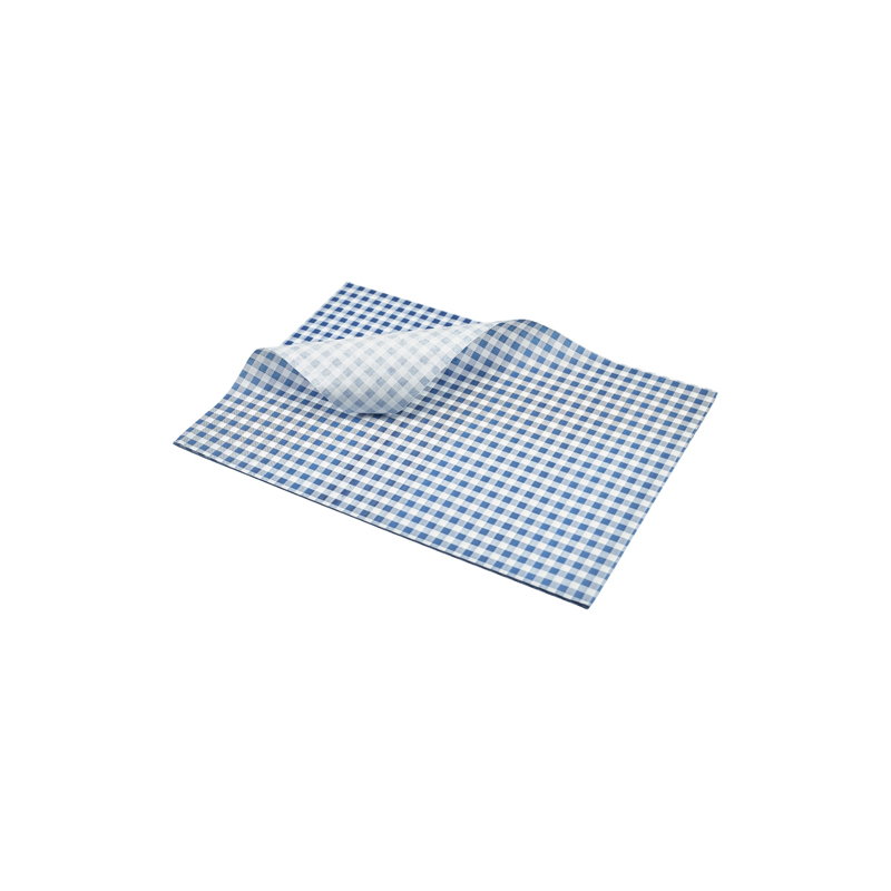 Greaseproof Paper Blue Gingham Print 35 x 25cm - Case Qty 1