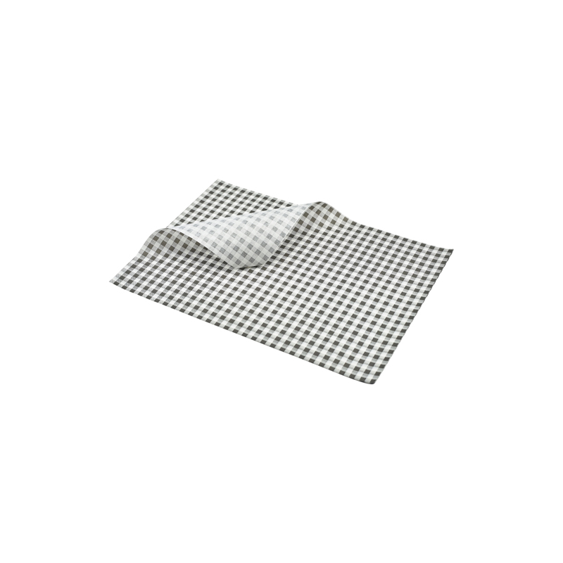 Greaseproof Paper Black Gingham Print 35 x 25cm - Case Qty 1