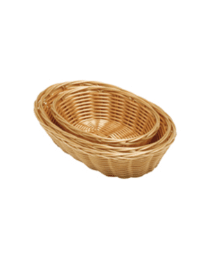 Oval  Polywicker Basket 10"x6.5"x2.5" - Case Qty 1