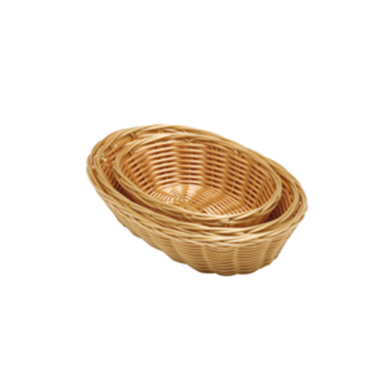 Oval  Polywicker Basket 10"x6.5"x2.5" - Case Qty 1