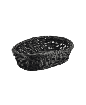 Black Oval Polywicker Basket 22.5 x 15.5 x 6.5cm - Case Qty 1