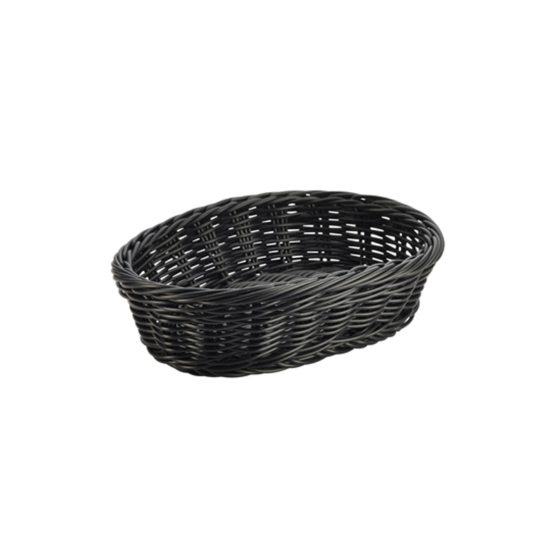 Black Oval Polywicker Basket 22.5 x 15.5 x 6.5cm - Case Qty 1