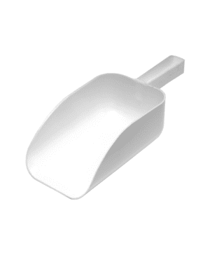 Plastic Flat Bottomed White Scoop 2.25lt / 80oz 23cm - Case Qty 1