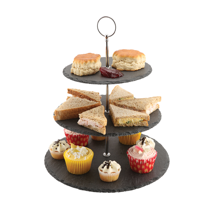 Genware Slate 3 Tier Cake Stand 12