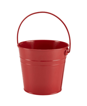 St/Steel Serving Bucket 16cm (d) Red - Case Qty 1