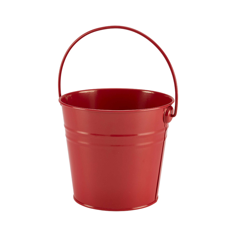 St/Steel Serving Bucket 16cm (d) Red - Case Qty 1