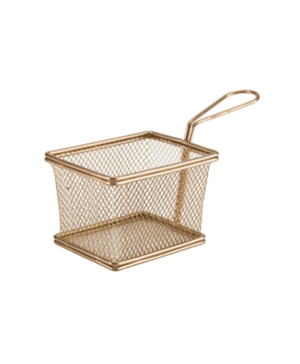 Copper Serving Fry Basket Rectangular 12.5 x 10 x 8.5cm - Case Qty 1