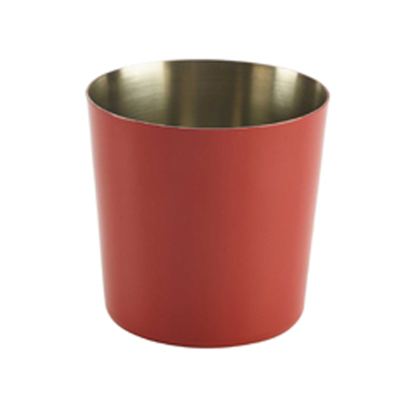 St/Steel Serving Cup 8.5 x 8.5cm Red - Case Qty 1