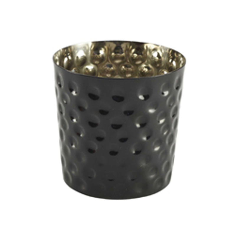 St/Steel Serving Cup Hammered 8.5 x 8.5cm Black - Case Qty 1