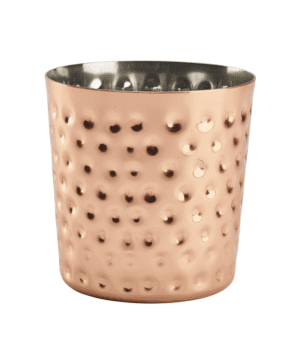 Copper Plated Serving Cup Hammered 8.5 x 8.5cm - Case Qty 1