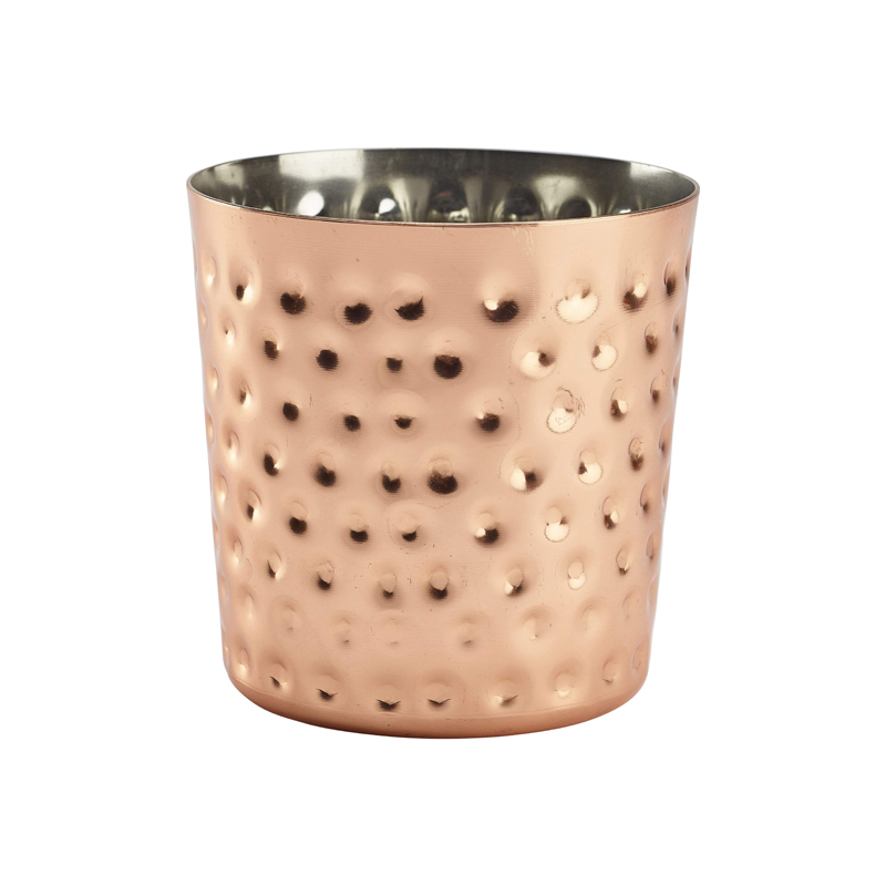 Copper Plated Serving Cup Hammered 8.5 x 8.5cm - Case Qty 1