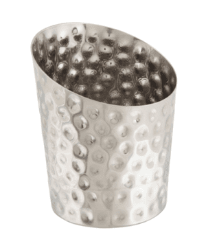 St/Steel Hammered Angled Cone 11.6 x 9.5cm (d) - Case Qty 1