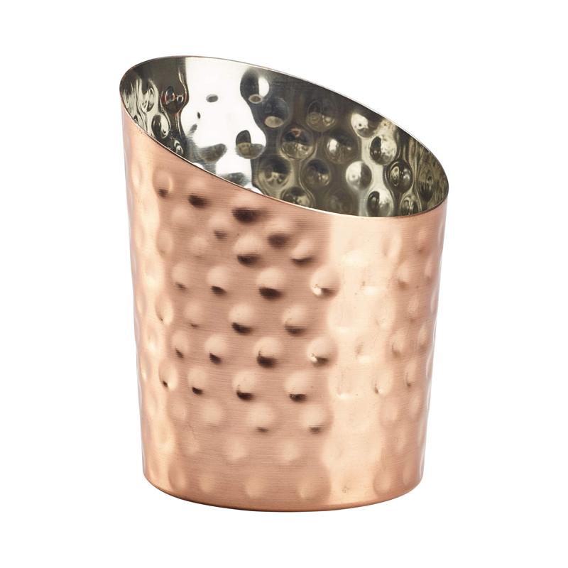 Copper Plated Hammered Angled Cone 11.6 x 9.5cm (d) - Case Qty 1