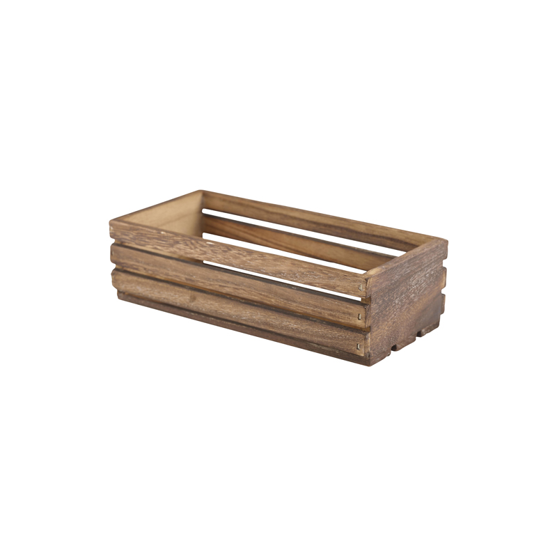 Wooden Crate Dark Rustic Finish 25 x 12 x 7.5cm - Case Qty 1