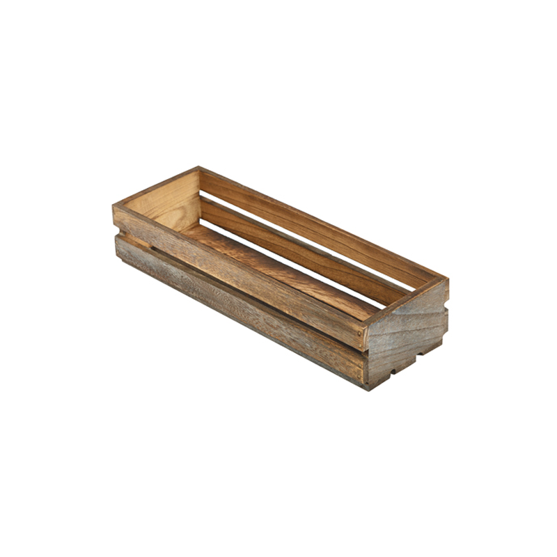 Wooden Crate Dark Rustic Finish 34 x 12 x 7cm - Case Qty 1