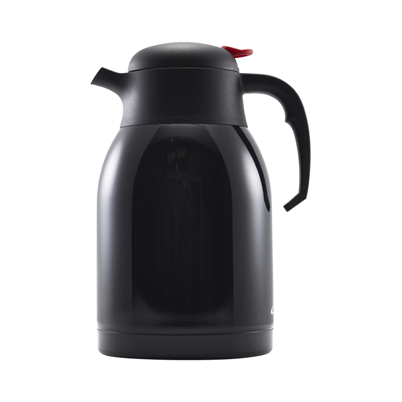 Black St/Steel Vacuum Push Button Jug 2lt / 70oz - Case Qty 1