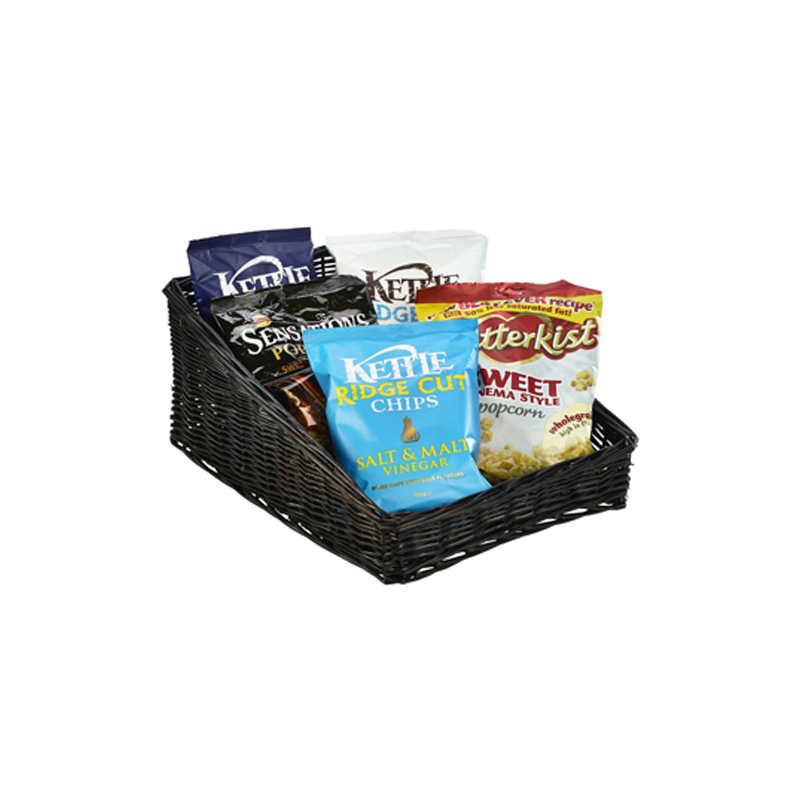 Wicker Display Basket Black 46 x 36 x 20cm - Case Qty 1