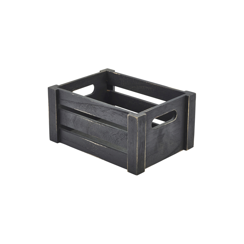 Wooden Crate Black Finish 22.8 x 16.5 x 11cm - Case Qty 1