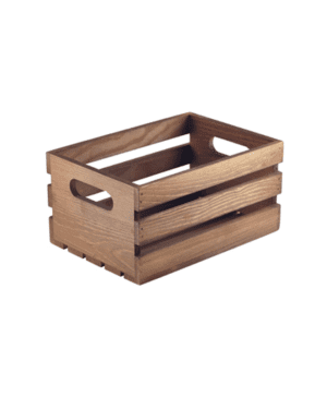 Wooden Crate Dark Rustic Finish 21.5 x 15 x 10.8cm - Case Qty 1