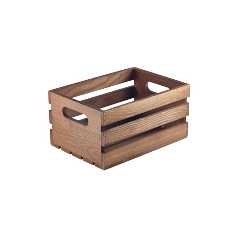 Wooden Crate Dark Rustic Finish 21.5 x 15 x 10.8cm - Case Qty 1