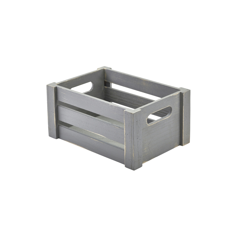 Wooden Crate Grey Finish 22.8 x 16.5 x 11cm - Case Qty 1