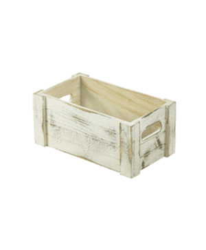 Wooden Crate White Wash Finish 27 x 16 x 12cm - Case Qty 1