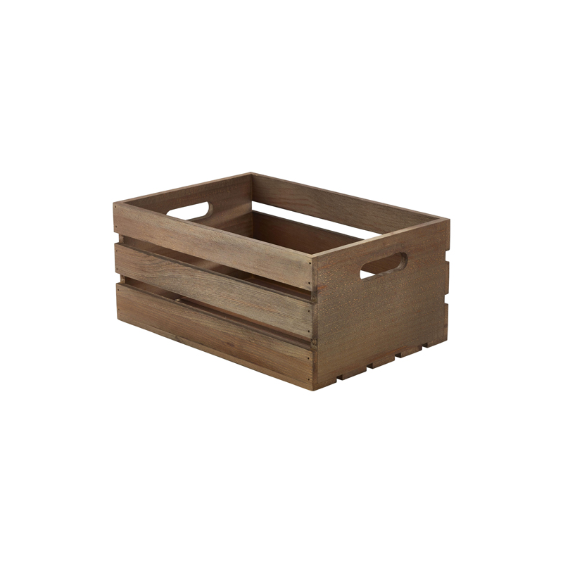 Wooden Crate Dark Rustic Finish 34 x 23 x 15cm - Case Qty 1