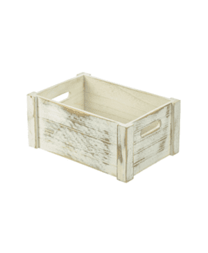 Wooden Crate White Wash Finish 34 x 23 x 15cm - Case Qty 1