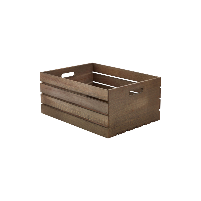 Wooden Crate Dark Rustic Finish 41 x 30 x 18cm - Case Qty 1