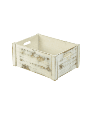 Wooden Crate White Wash Finish 41 x 30 x 18cm - Case Qty 1