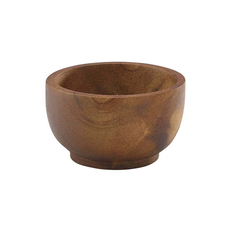 Acacia Wood Dip Pot 6cl / 2oz - Case Qty 1