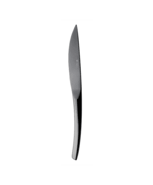 XY Black Miroir Table Knife Solid Handle Serrated - Case Qty 12