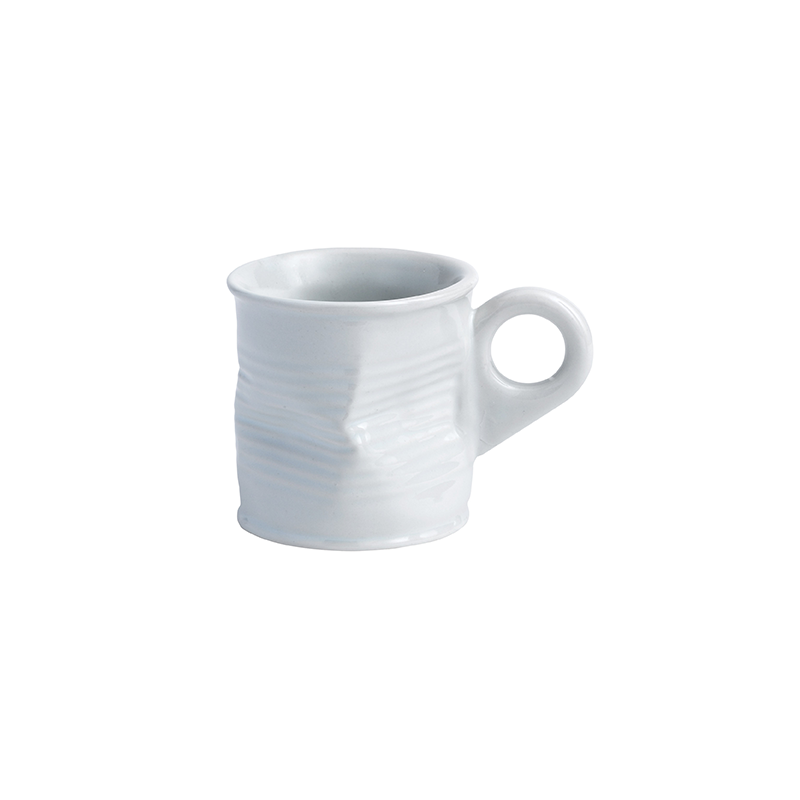 Squashed Tin Can Espresso Mug White 7cl 2.5oz CASE QTY 6