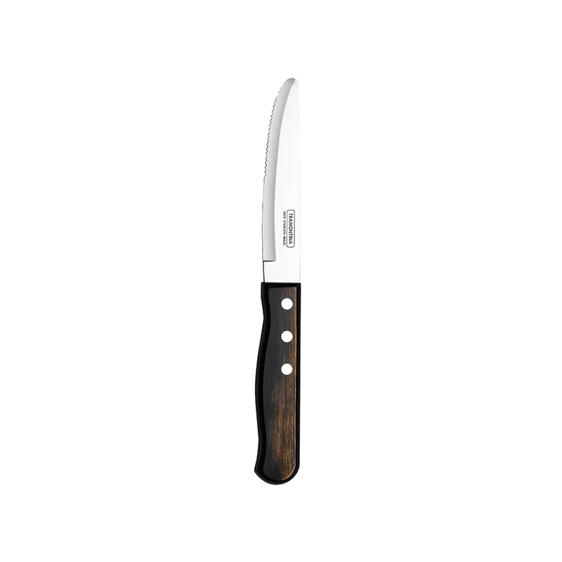 Tramontina Jumbo Light Black Polywood Steak Knife Rounded Blade 3 Stud 25cm 9.8" CASE QTY 12