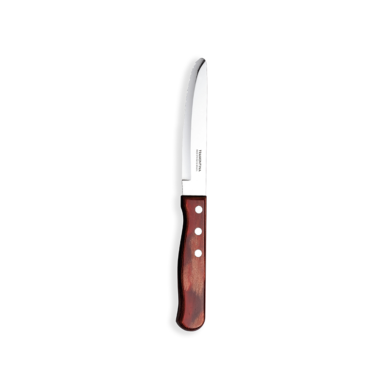 Tramontina Jumbo Red Polywood Steak Knife Rounded Blade 3 Stud 25cm 9.8" CASE QTY 12