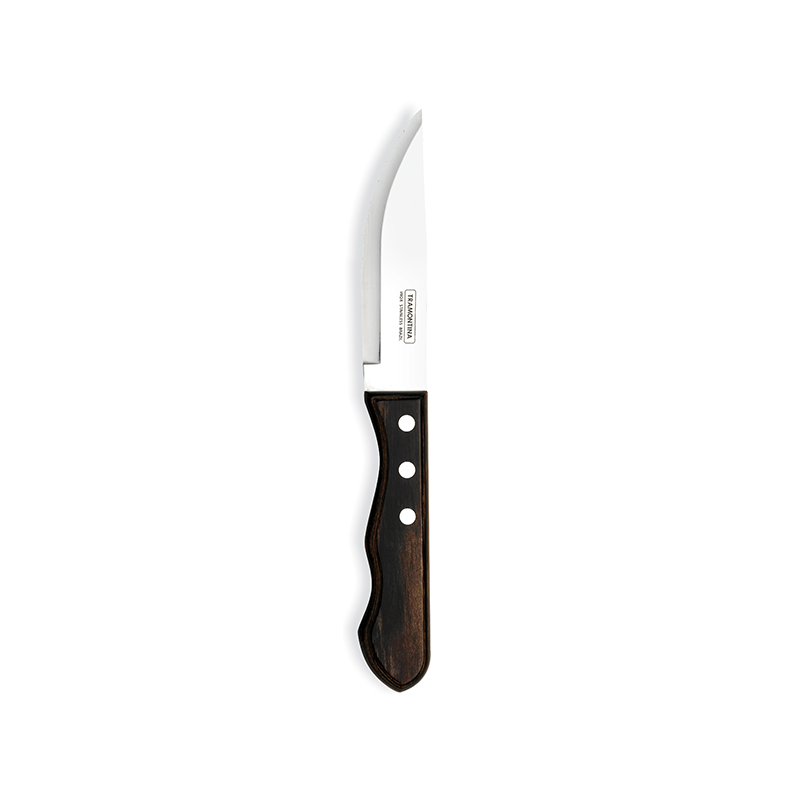 Tramontina Jumbo Light Black Polywood Steak Knife Pointed Blade 3 Stud 25cm 9.8" CASE QTY 12
