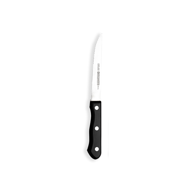 Tramontina Light Black Polywood Steak Knife Full Tang 3 Stud 22cm 8.5" CASE QTY 12