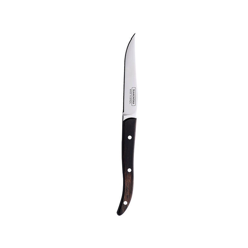 Tramontina French Style Steak Knife Light Black Polywood Handle micro Serrated Blade 22cm 8.6" CASE QTY 12