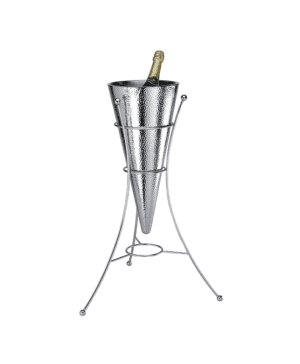 Conical Wine Cooler & Tripod Stand Double Walled Hammer Finish CASE QTY 1