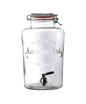 Glass Nantucket Punch Barrel with Metal Tap 8.5lt 300oz CASE QTY 1