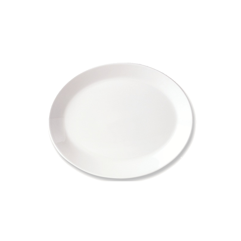 Simplicity White Oval Coupe Plate 34.25cm 13.5  - CASE QTY - 12