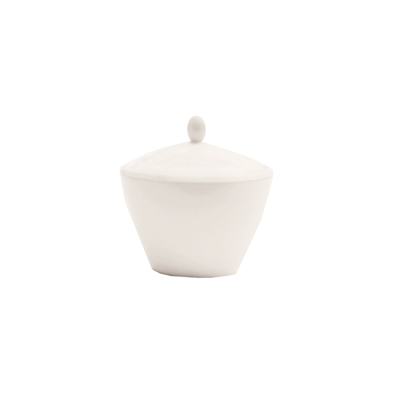 Simplicity White Sugar Bowl Covered Harmony 7oz - CASE QTY - 6