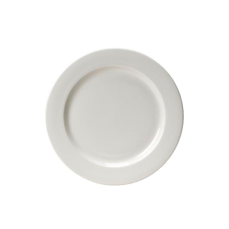 Monaco White Plate Flat Rim 20.25cm 8  - CASE QTY - 24