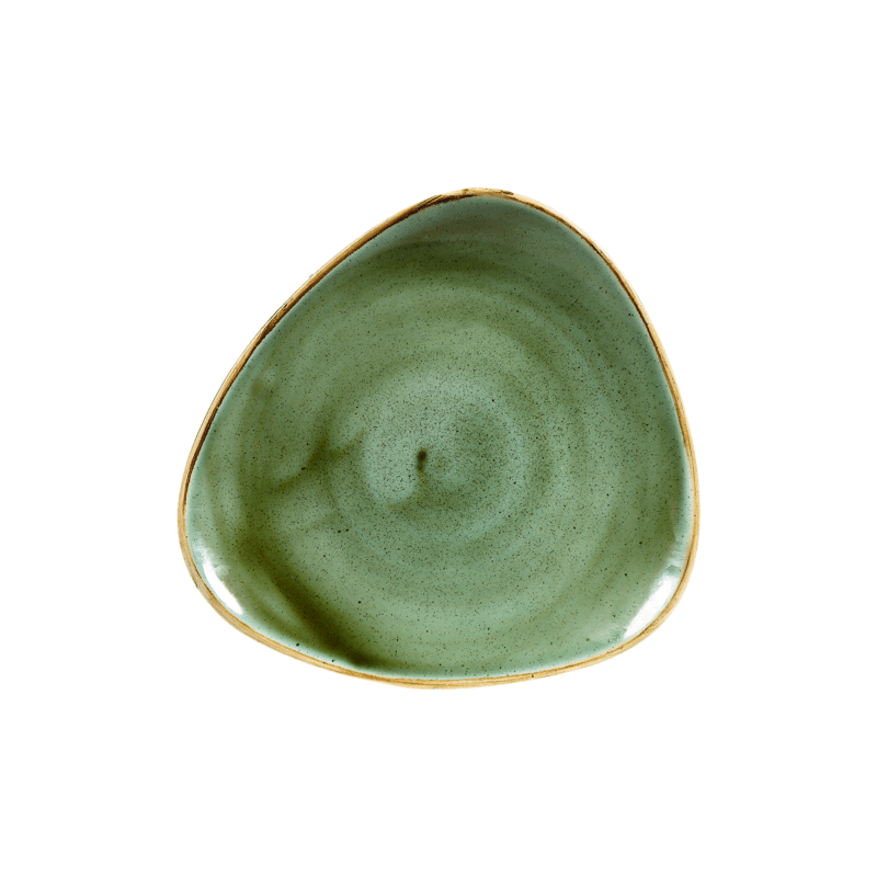 Churchill Stonecast Samphire Green Triangle Plate - 22.9cm 9” - Case Qty 12
