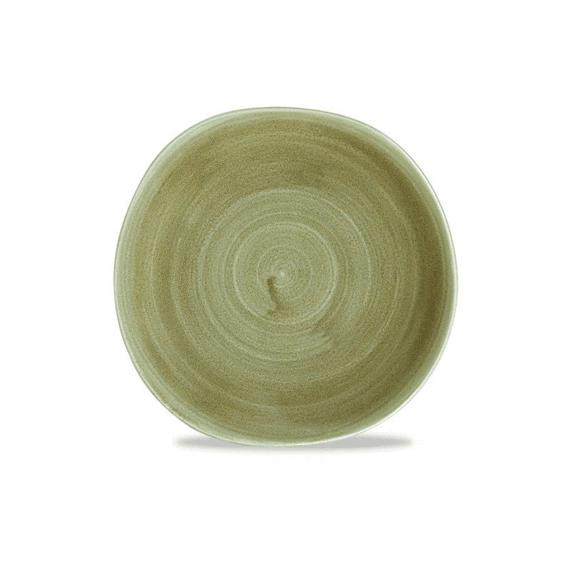 Churchill Stonecast Patina Burnished Green Round Organic Plate - 26.4cm 10⅜" - Case Qty 12