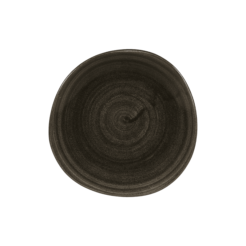 Churchill Stonecast Patina Iron Black Round Organic Plate - 18.6cm 7¼” - Case Qty 12