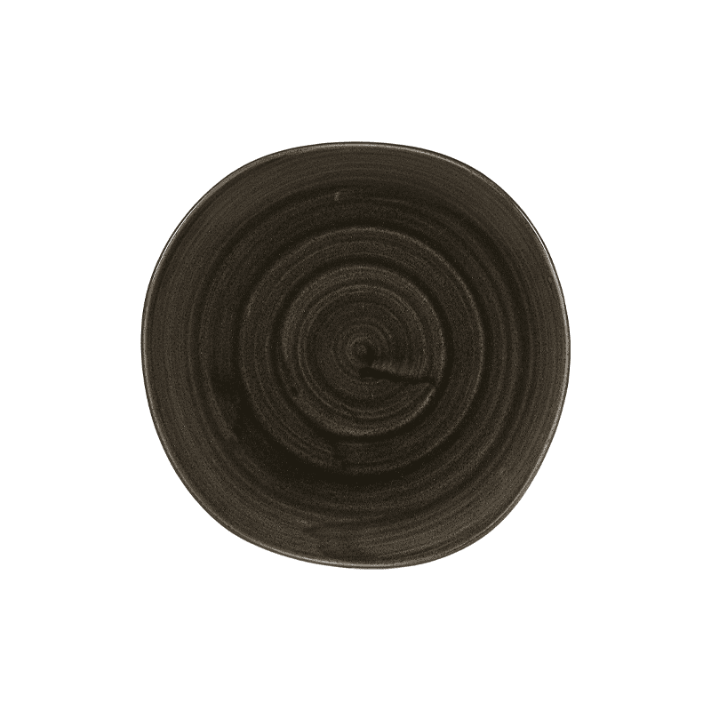 Churchill Stonecast Patina Iron Black Round Organic Plate - 21cm 8¼” - Case Qty 12